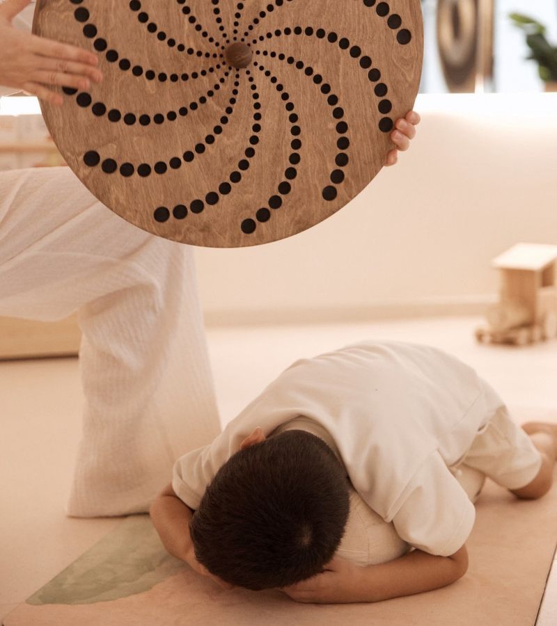 Children practicing mindful yoga